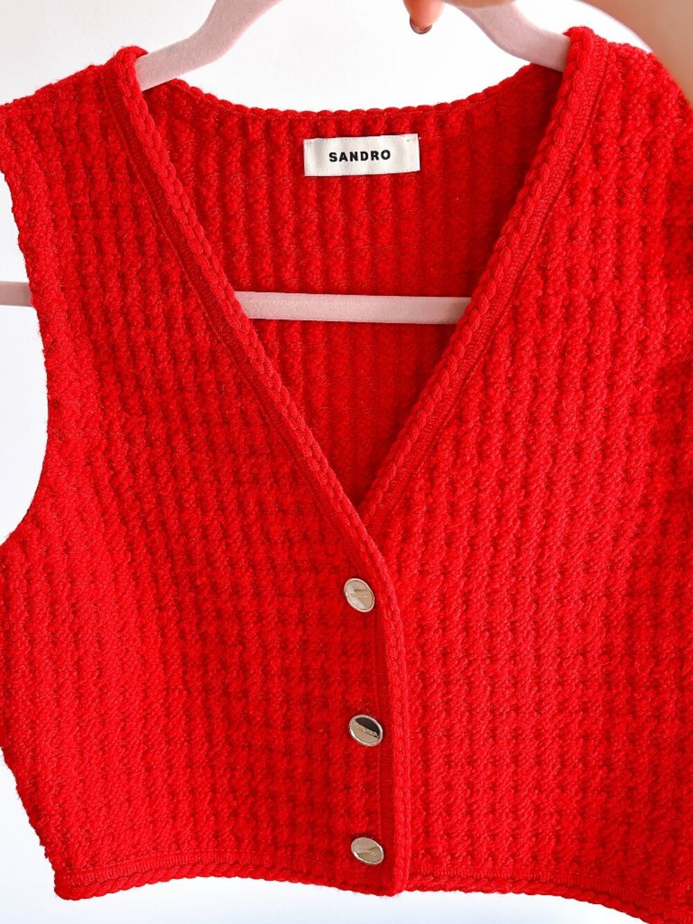 99% NEW SANDRO RED VEST - Picture 4 of 7
